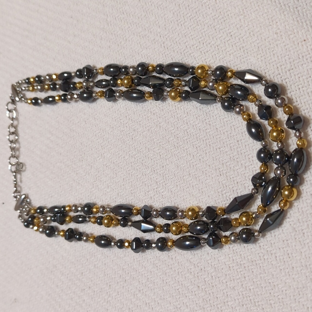 Vintage 3 string necklace 16"‎